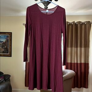 Old Navy Maroon Long Sleeve Dress